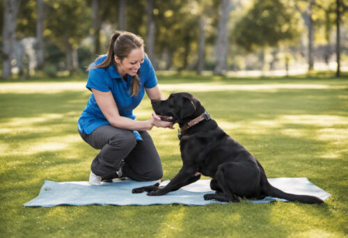 How do I teach my dog to lay down?